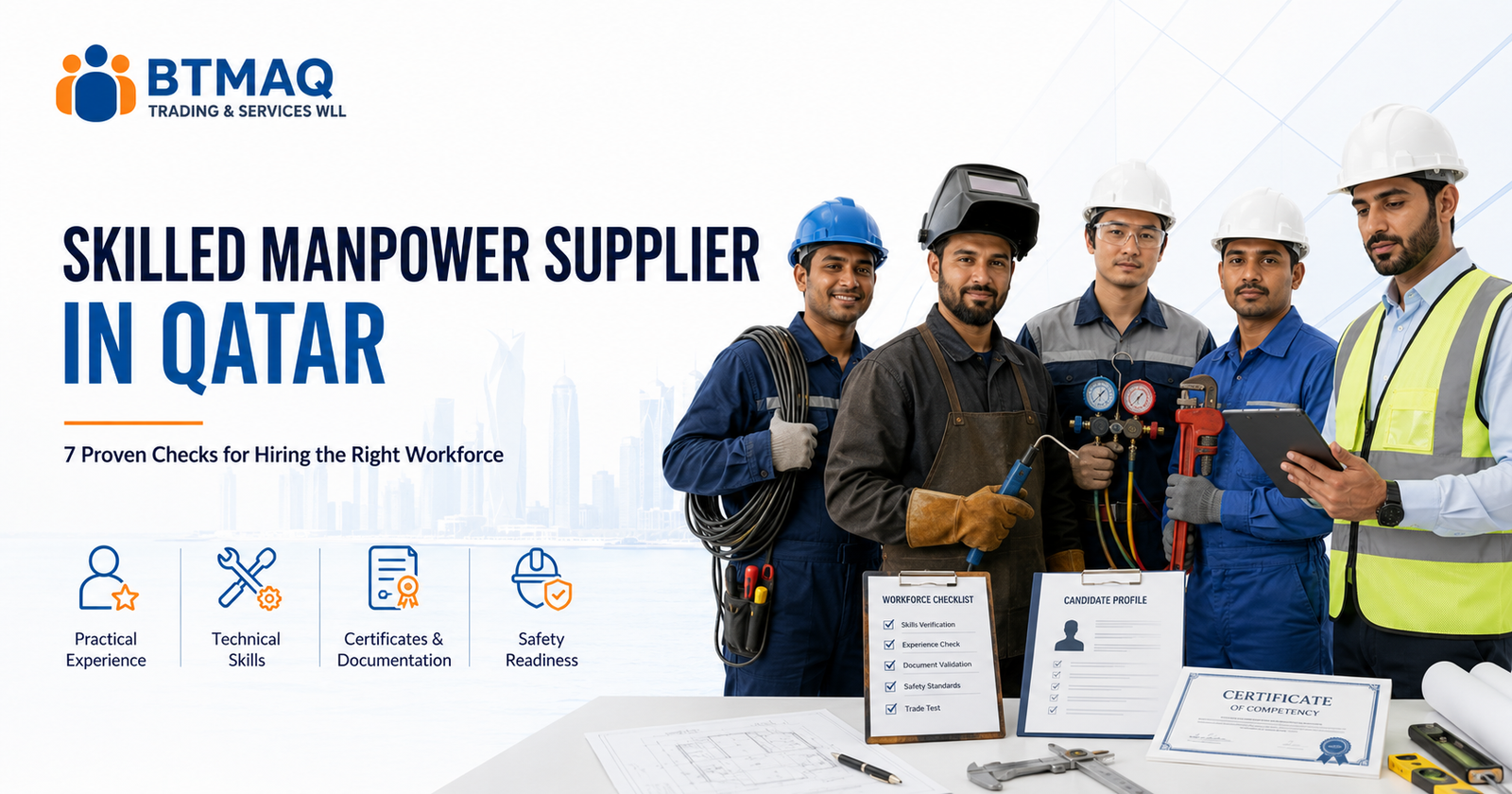 Skilled manpower supplier in Qatar providing verified technical workers