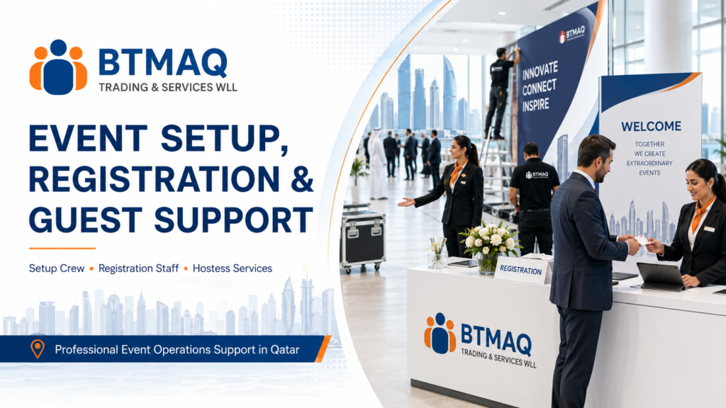 event setup registration and guest support staff in Qatar for professional event manpower