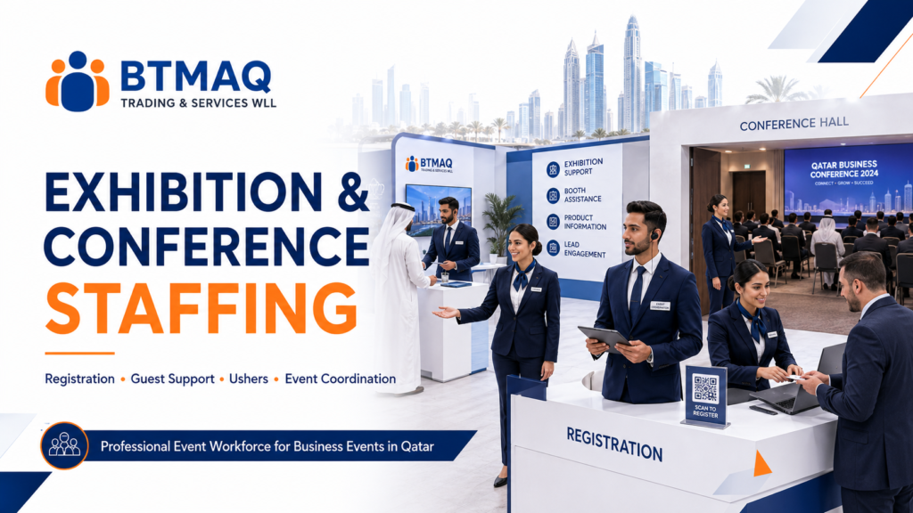 exhibition and conference staffing services in Qatar with professional event manpower