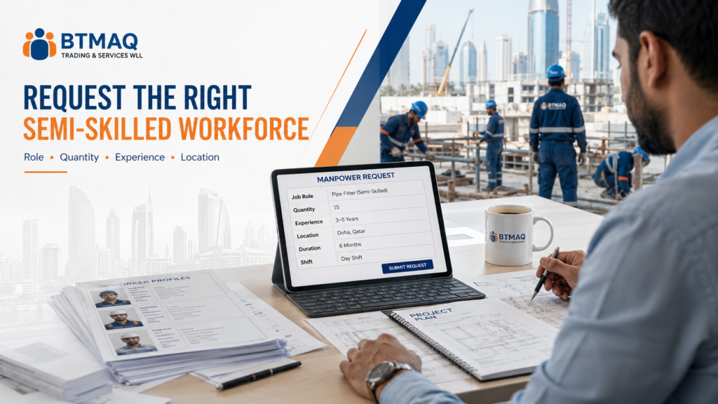 Semi-Skilled Manpower Supply in Qatar with workforce role, quantity and experience planning