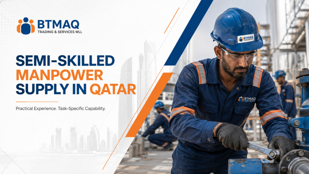 Semi-skilled manpower worker performing practical task in Qatar