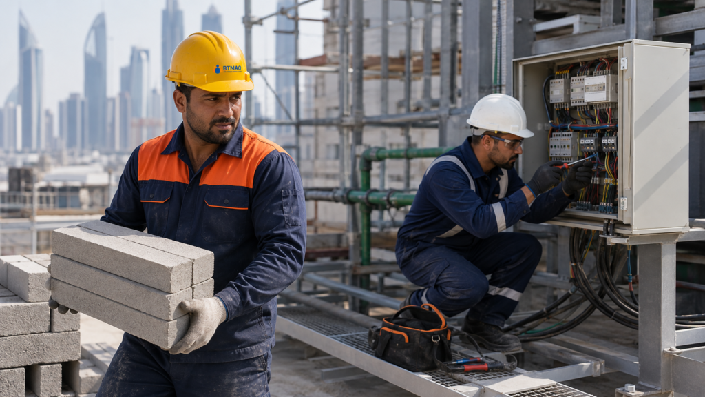 Unskilled Manpower Supply in Qatar showing general support work and specialist technical responsibilities