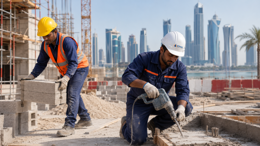 Unskilled Manpower Supply in Qatar compared with semi-skilled workforce based on task-specific work